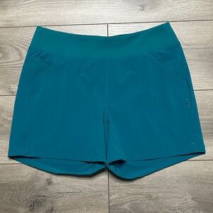 Mountain Hardwear Mid Rise Nylon Stretch Hiking Casual Shorts Teal Blue Size M